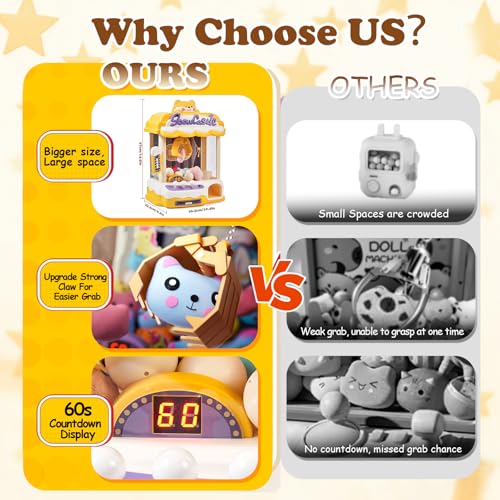 Toy Claw Machine for Kids, Kids Vending Machines with Adjustable Sound, Mini Arcade Claw Machine for Candy Grabber Prize Dispenser Home Party Christmas & Birthday Gifts for Children/Adults, Ages 3+