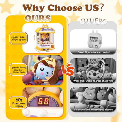 Toy Claw Machine for Kids, Kids Vending Machines with Adjustable Sound, Mini Arcade Claw Machine for Candy Grabber Prize Dispenser Home Party Christmas & Birthday Gifts for Children/Adults, Ages 3+