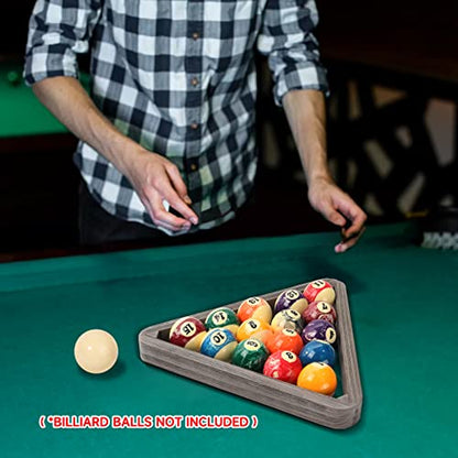 GSE Games & Sports Expert Deluxe Heavy Duty Solid Wood Billiard 8-Ball Triangle / 9-Ball Diamond Pool Ball Racks for 2-1/4" Pool Balls, Billiards Accessories - color: Brushed Grey, style: Triangle & Diamond Racks