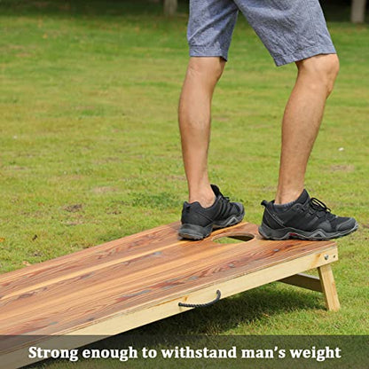 Solid Wood Premium Corn Hole Outdoor Game Set, 2 Regulation and Waterproof Cornhole Game Boards, with 8 Toss Bags, Perfect for Outdoor Indoor - style: L: 2×4feet