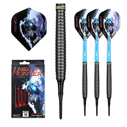 ONE80 90% Tungsten Steel Tip Darts Sets Chameleon, Night Hunter Professional Darts Set - style: Soft tip - Attack - 18g