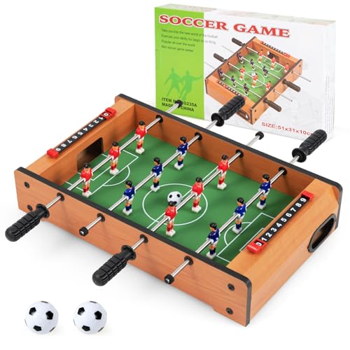 GYMAX Foosball Table, 20" Mini Foosball Table with 2 Balls for Kids, Table Top Foosball for Game Room Home Office Dorm