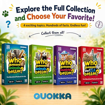 Quokka Who Guess It Better USA States – Educational Game with Visual Clues, Geography Learning Card Set, 50 Cards, Screen-Free Travel Game for Kids Ages 6+ - color: Usa