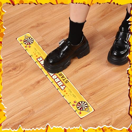 Fuyoooo 20 Pcs Dart Throw Line Floor Sticker PVC Dart Board Line Stickers Board Floor Marker Toe Line Marker for Target Game Players Lovers Party Accessories, 23 x 3.15 Inch