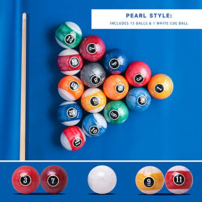 GSE Games & Sports Expert 8-Ball Triangle & 9-Ball Diamond Pool Ball Racks with 2-1/4" Standard Pool Balls, Billiard Balls and Racks Set, Pool Table Accessories (Several Colors Available) - color: Pearl Style Balls, style: Black Racks