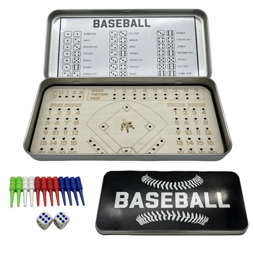 Tabletop Baseball Board Games, Knuckle Dice Travel Game for Adults, Fun Party and Family Night Table Games (Baseball) - color: Baseball
