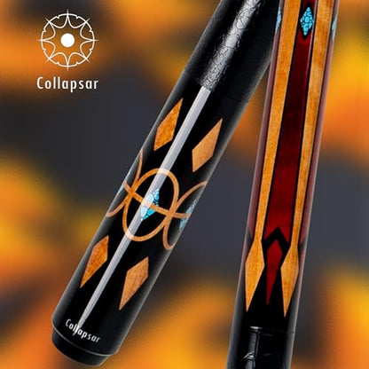 Collapsar CA Pool Stick with 1X1 Hard Case,58" Maple Professional Billiard Cue Stick,19-21 oz Pool Cue Set - color: CA001+Joint Protector+Hard Case, size: 19 ounce