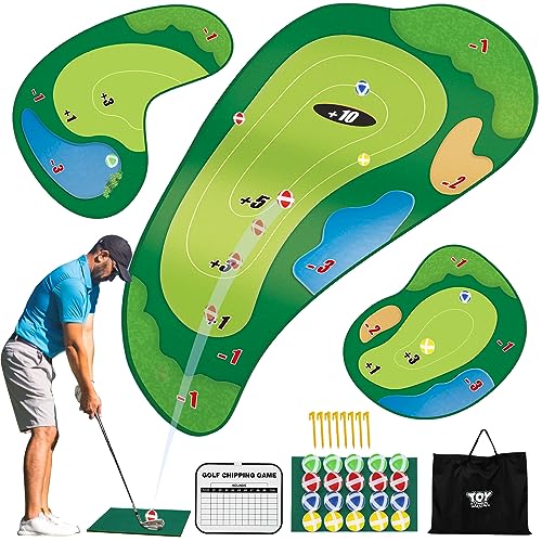 TOY Life Chipping Golf Game Mat Indoor Outdoor Games for Adults and Family Kids Outdoor Play Equipment Stick Chip Game Indoor Golf Set Backyard Games Outdoor Toys for Kids - style: Multi Mat Set