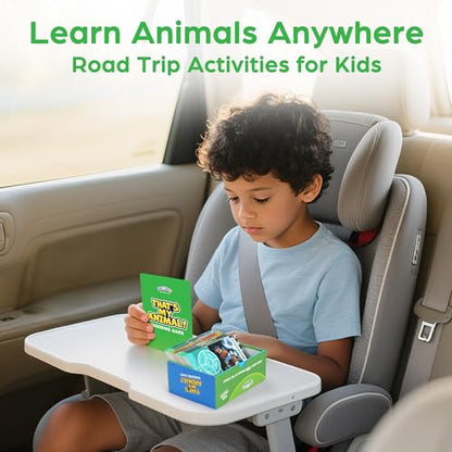 BenBen Guess the Animal in 10 Clues Card Games for Kids & Family, 100 Cards, Animal Trivia Game for Travel, Classroom, Camping, Party, Car, Airplane, Road Trip Activities for Boys Girls Ages 5+