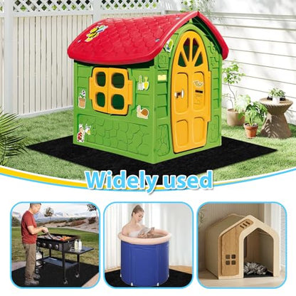Outdoor Playhouse Mat 59'' x 59'' Portable Activity Rug with Non-Slip Backing Outside Game House Play Mat Playhouse Pad Rug for Outdoor Playground Flooring