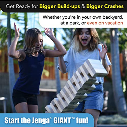 Jenga Giant - Hardwood Blocks - Stacks to Over 4 Feet - Officially Licensed - JS6 - style: JS6