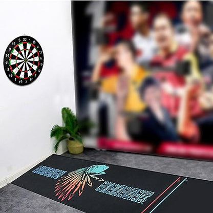 OVARIA Non-Slip Dart Carpet Rubber Dart Floor Mat, Rubber Stable Protection Carpet, Dart Training Carpet with Throwing Line, Suitable for All Darts