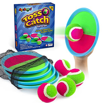 Ayeboovi Giant 4-in-A-Row, Jumbo 4-to-Score Yard Game for Kids and Adults, Polyester, Nylon, Blue, Green, Red, 4 Players, 46 Pieces, Game Set