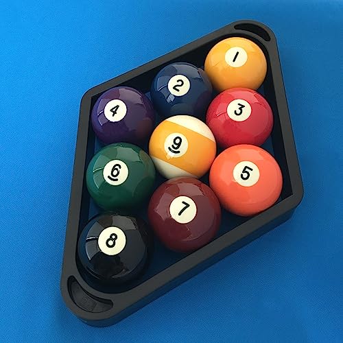 OKKO Billiard Pool Table Heavy-Duty Deluxe Plastic 9 Ball Diamond Rack for 2 1/4" Pool Balls
