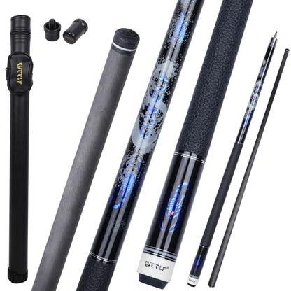 CUEELF Carbon Fiber Pool Cue Stick Leather Wrap Professional Low Deflection Billiard Cue Stick 12.5mm Carbon Fiber Technology Pool Cue - color: CA-SC-BLUE