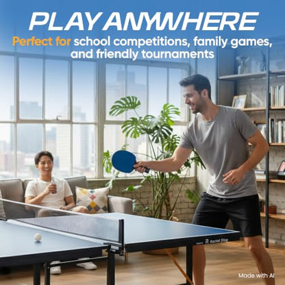 Flow Table Tennis Set 2 Performance Ping Pong Paddles with 2 Balls Balanced Control, Spin & Speed Multi-Ply Wood Blades Indoor & Outdoor Play Recreational to Intermediate Players