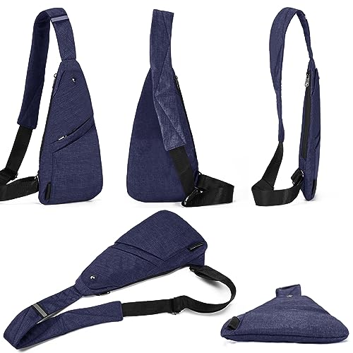 Seoky Rop Slim Sling Bag Small Ultra Thin Water Resistance Crossbody Chest Shoulder Backpack Personal Pocket Bag Blue - color: Blue-1