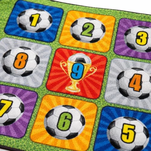 Childrens Soccer Mat, 150x150cm Velvet Soccer Target Game, Nine Grid Soccer Practice Mat 7-14, Indoor Outdoor Soccer Toys, Tangerine - color: Tangerine