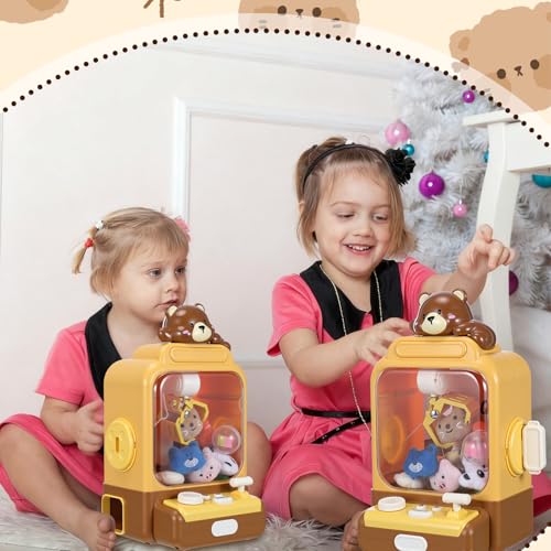 Arrowbash Cartoon Claw Machines for Kids 36 Prizes Age 6+ Mini Vending Machines with Music for Kid with Plush Toy Christmas Birthday Thanksgiving Girls Boys Gifts(Bear) - style: Bear