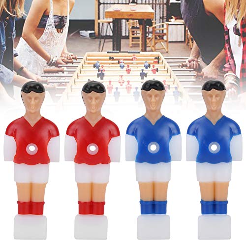 Foosball Player Replacement Parts, 4 Pieces Plastic Soccer Men in Red and Blue, 4.13 x 1.44 x 0.16 inches, for Tournament Table Games