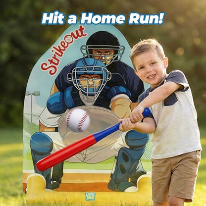 Funscape Kids Inflatable Baseball Pool Toy, Fun Swimming Pool Soft Ball Toss Game, Outdoor Yard Water Target Sports Activity, Cool Summer Beach Family Party Gift 3 4 5 6 7 8 Yr Boy Girl Child-Baseball - style: Baseball