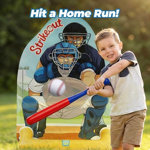 Funscape Kids Inflatable Baseball Pool Toy, Fun Swimming Pool Soft Ball Toss Game, Outdoor Yard Water Target Sports Activity, Cool Summer Beach Family Party Gift 3 4 5 6 7 8 Yr Boy Girl Child-Baseball - style: Baseball