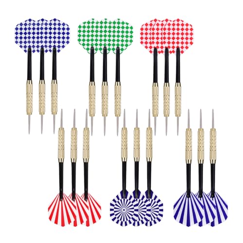18Grams Steel Tip Darts, 18Pcs Professional Metal Tip Darts, Premium Darts Set, Standard Flights, Dart for Dartsboard, Dart for Indoor Sport