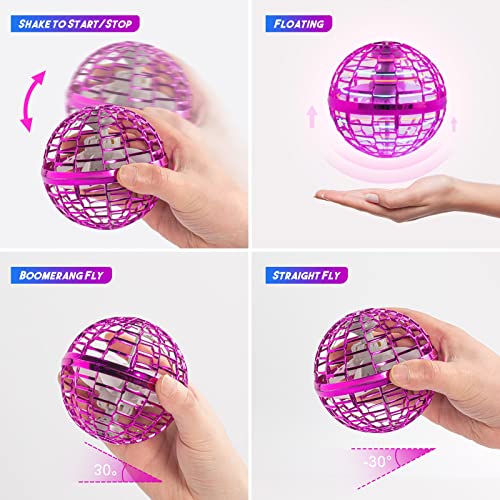 Fly Orb Hover Ball Floating Boomerang Spinner Drone Balls - Cool Toys Gifts for 6-15 Year Old Boys & Girls (Blue) (Purple_01) - color: 2026-purple