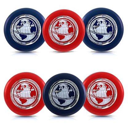 Whamo-O Frisbee - World Class Frisbee - 9.25" Sport Flying Disc 119G - Lightweight - Durable Flying Disc Toys for School, Game Prizes, Party, Indoor & Outdoor Game - style: 6 PACK ( RED + BLUE )