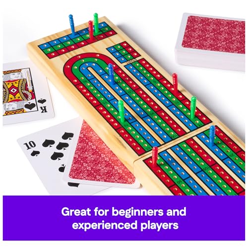 Spin Master Games, Cardinal Classics, Solid Wood Cribbage, Folding Board & Playing Cards, Cribbage for Beginners & Experts, for Adults & Kids, 2 Players, for Ages 8 & Up - style: Mancala