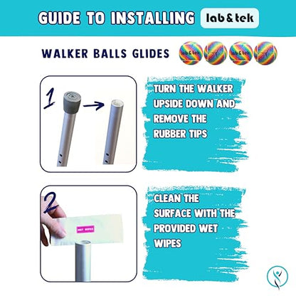 lab&tek Ultra-Thick & Extra-Durable Precut Tennis Balls Pack | Pro Glide Kit for Walkers, Chairs, Furniture Feet, Desks, and Table Legs | Enhances Mobility & Protects Floors - style: 20 Balls Kit