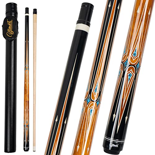Pool Cue Stick, Billiard Cue Sticks with Hard Case, 2-Pieces 58" Pool Table Sticks, 13 mm Tip Pool Queue, 19-21 oz Pool Que - color: Brown, size: 20 oz