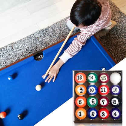AccEncyc 2.5cm/0.98inch Mini Billiard Balls Set 16Pcs Children's Pool Balls for Kid's Table, Indoor Game Toy for Kids, Adults