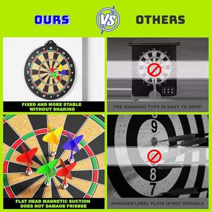 Magnetic Dart Board for Kids Indoor Outdoor Kids Games and Party Games, Christmas Birthday Gifts Toys for Boys Age 3-12 - style: Black