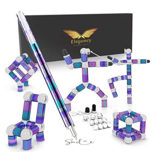 Elegancy Fidget Pen Magnetic Unique for Kids Magnet Gel Pen Gadget for Men Creative Stress Relief Office Desk Tool and Innovative Gift for Teenagers Adults Fidget Toy - color: Rainbow