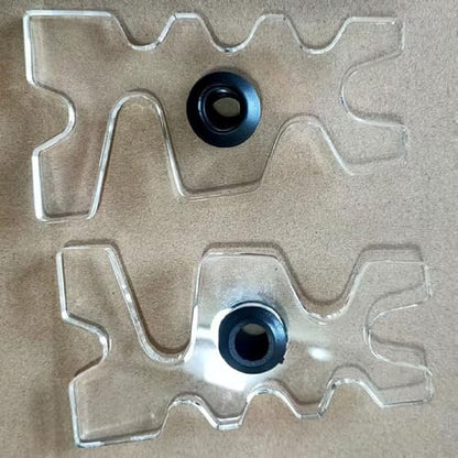 Clear Acrylic Billiard Bridge Head with Rubber Gasket - 7-Position Antler Design Pool Cue Holder for Professional & Home Use, Universal Fit