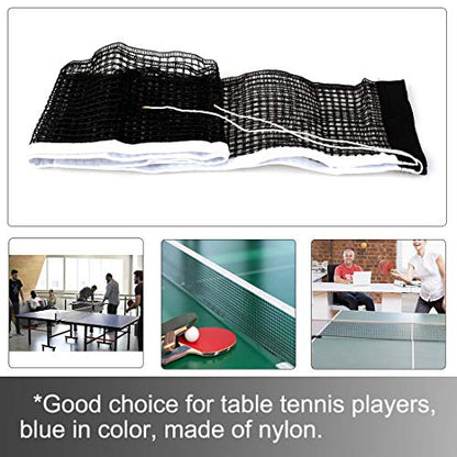 uxcell Nylon Foldable Pingpong Sport Meshy Table Tennis Replacement Net White Black