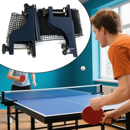 Table Tennis Net - Retractable Pingg Pong Net Set | Mesh with Adjustable Clamp | Adjustable Portable Outdoor Professional Heavy Duty Sport Accessories for Backyard Games Basement Recreation School Gym
