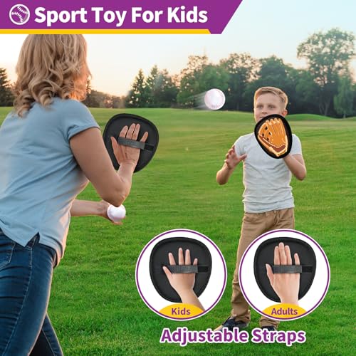 SpringFlower Catch and Toss Game, Outdoor Sport Game Toy for Toddlers Kids, Stick Ball Catch Set Toy Gifts for Boys & Girls,Kids Baseball Beach Outdoor Indoor Pool Game - style: Brown