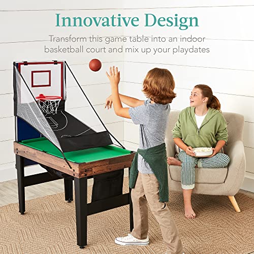 Best Choice Products Combo Game Table Set for Home, Game Room, Friends & Family w/Ping Pong, Foosball, Basketball, Air Hockey, Archery, Chess, Checkers, Shuffleboard, Bowling - color: Walnut