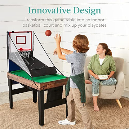 Best Choice Products Combo Game Table Set for Home, Game Room, Friends & Family w/Ping Pong, Foosball, Basketball, Air Hockey, Archery, Chess, Checkers, Shuffleboard, Bowling - color: Walnut