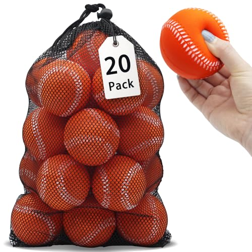 Magicorange Baseball,Foam Baseballs Training Baseballs Unmarked Practice Baseball for Hitting, Soft Toss, Batting, Fielding, Pitching - color: Orange, size: 20 Pack