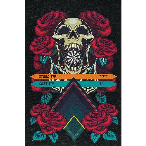 Pig Home Solutions Color Burst Design Self-Sticking Dart Mat - style: Skull