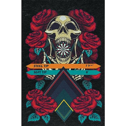 Pig Home Solutions Color Burst Design Self-Sticking Dart Mat - style: Skull