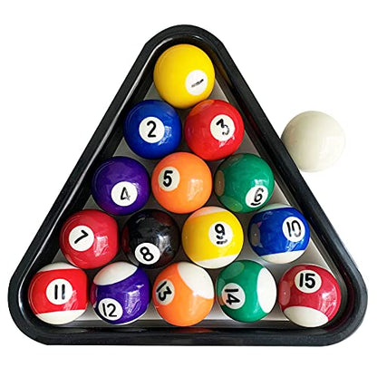 Upgrade Billiard Balls Set, 1.5 Inch Mini Size for 6 Feet Pool Table 1-1/2" Pool Balls Set American Style, Complete 16 Balls