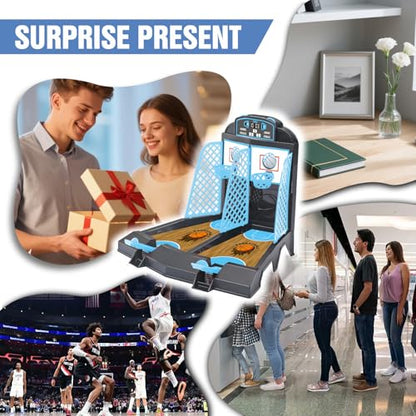 Table Top Games, Glow in The Dark Mini Basketball Game - Desktop Games for Kids，Desk Toys for Office for Adults - Basketball Gifts for Boys 3 4 5 6 7 8 9 10 11 12
