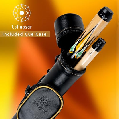 Collapsar CA Pool Stick with 1X1 Hard Case,58" Maple Professional Billiard Cue Stick,19-21 oz Pool Cue Set - color: CA003+Joint Protector+Hard Case, size: 20 ounce
