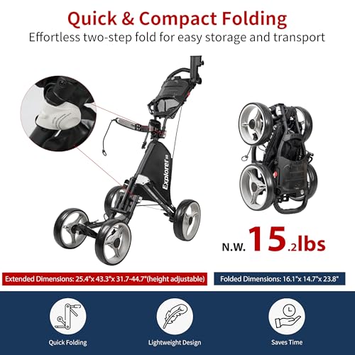 Caddytek Golf Explorer V8 Superlite Deluxe Push Cart - color: Dark Grey