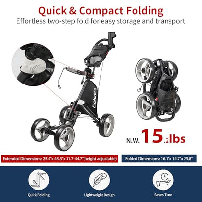 Caddytek Golf Explorer V8 Superlite Deluxe Push Cart - color: Silver