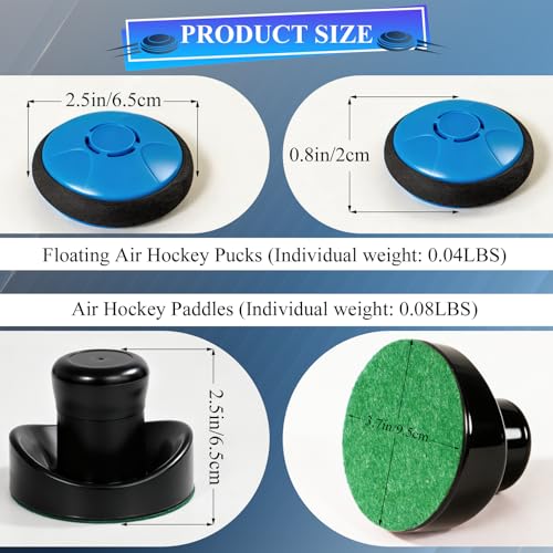 Air Hockey Pushers and Air Hockey Pucks, Indoor Games Goal Handles Paddles Replacement Accessories Set for Game Tables Equipment - color: Rechargeable Black-blue